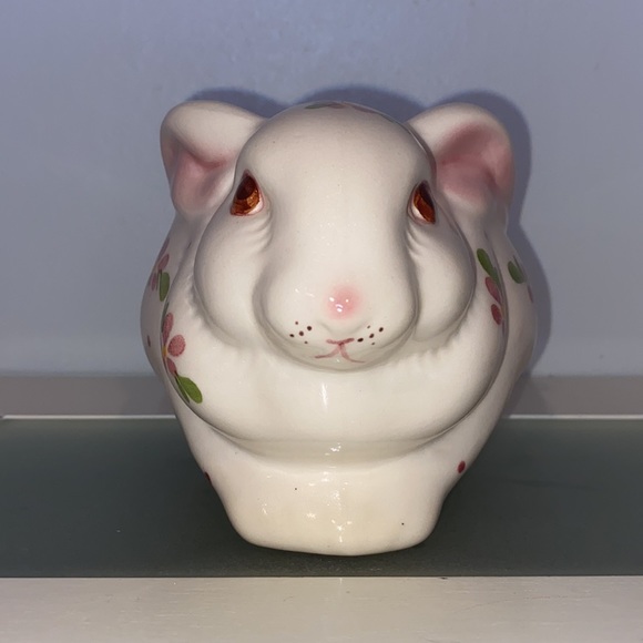 Vintage Avon Hand Painted Floral Glazed Ceramic Bunny Planter/Candle Holder-NIB - Picture 2 of 13